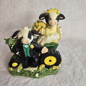 Mary's Moo Moos "For-Heifer, My Deere" Wedding Tractor Figurine
